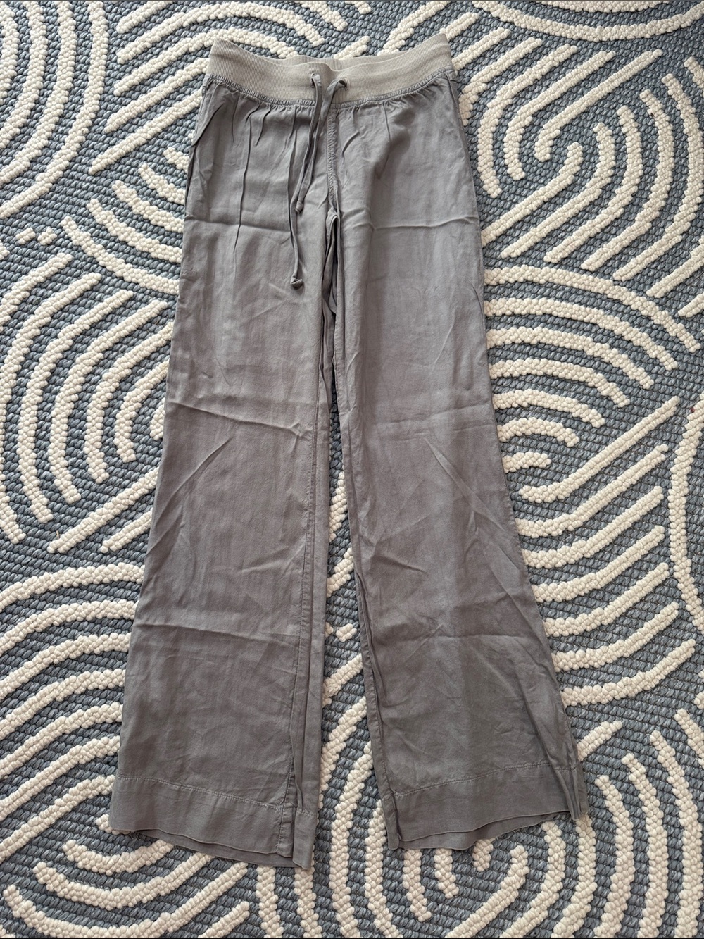 Bella Dahl Tencel Wide Leg Pull On Pants Gray XS Made in USA